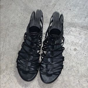 Via Spiga Black Strappy Sandals